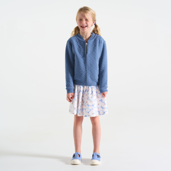 سويت شيرت أزرق مبطن مرسوم عليه قلب للفتيات